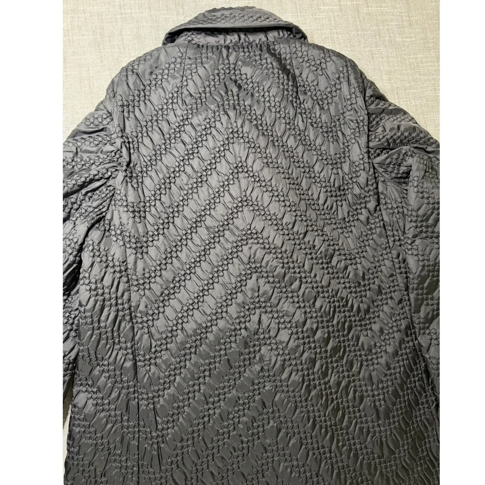 Vintage Engel-Fetzer Cleveland Quilted Chevron Double Breasted Coat Black